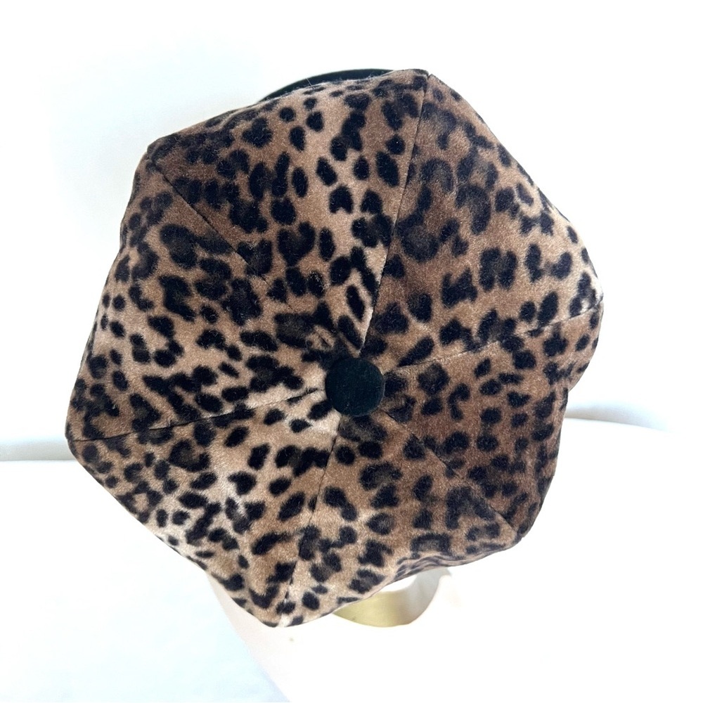 Vintage Women’s Faux Leopard Fall/Winter Newsboy Cap Hat Size S/M - Picture 11 of 15